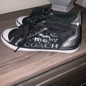 Coach ~ black & silver sneaker